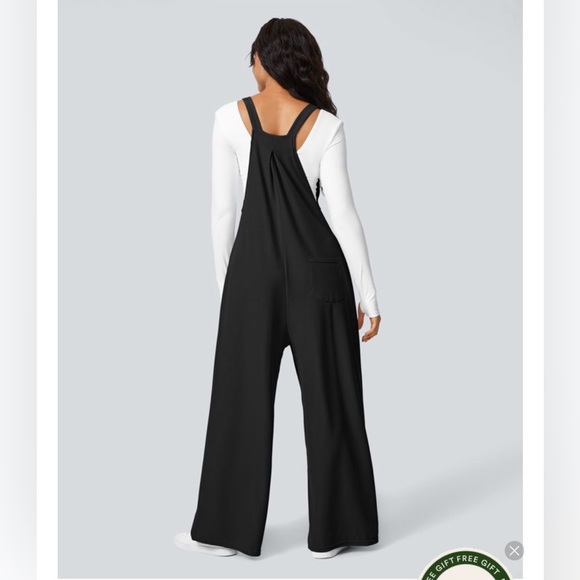 Halara Black Waffle Women's Wide-Leg Jumpsuit - Picture 2 of 7